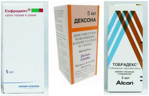 Комбинированные гормональные капли с антибиотиками